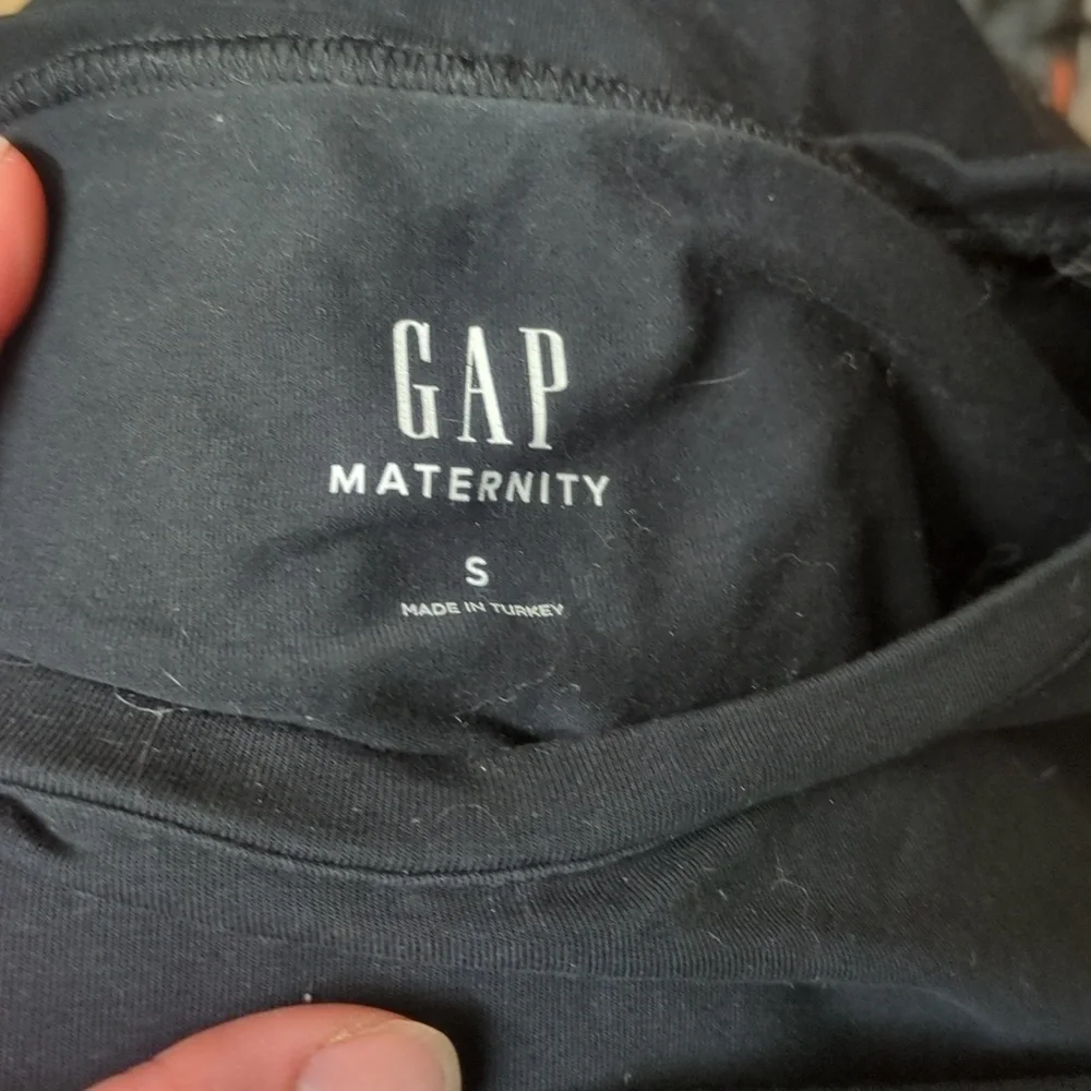 Gap Maternity Black Tie Waist Cotton Knit Midi Dress